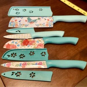 Pioneer Woman Floral/Bluebird 8 piece Knife Set